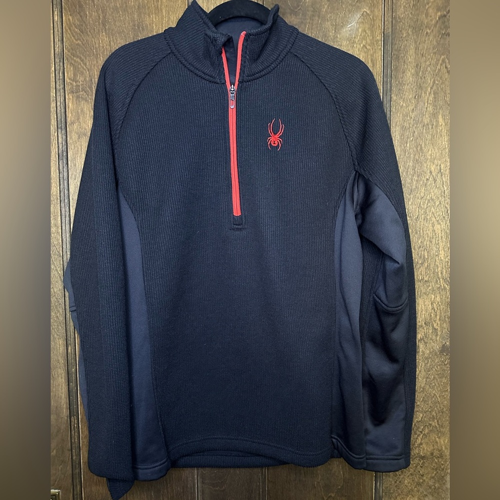 Spyder men’s outbound 1/4 zip pullover. Fleece inside. Black. M. EUC